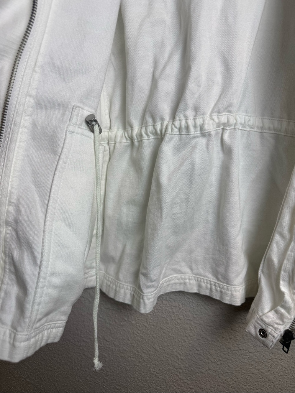 J.Crew Women’s White Cotton Utility Field Jacket Drawstring Waist Full Zip SizeS - Picture 9 of 14
